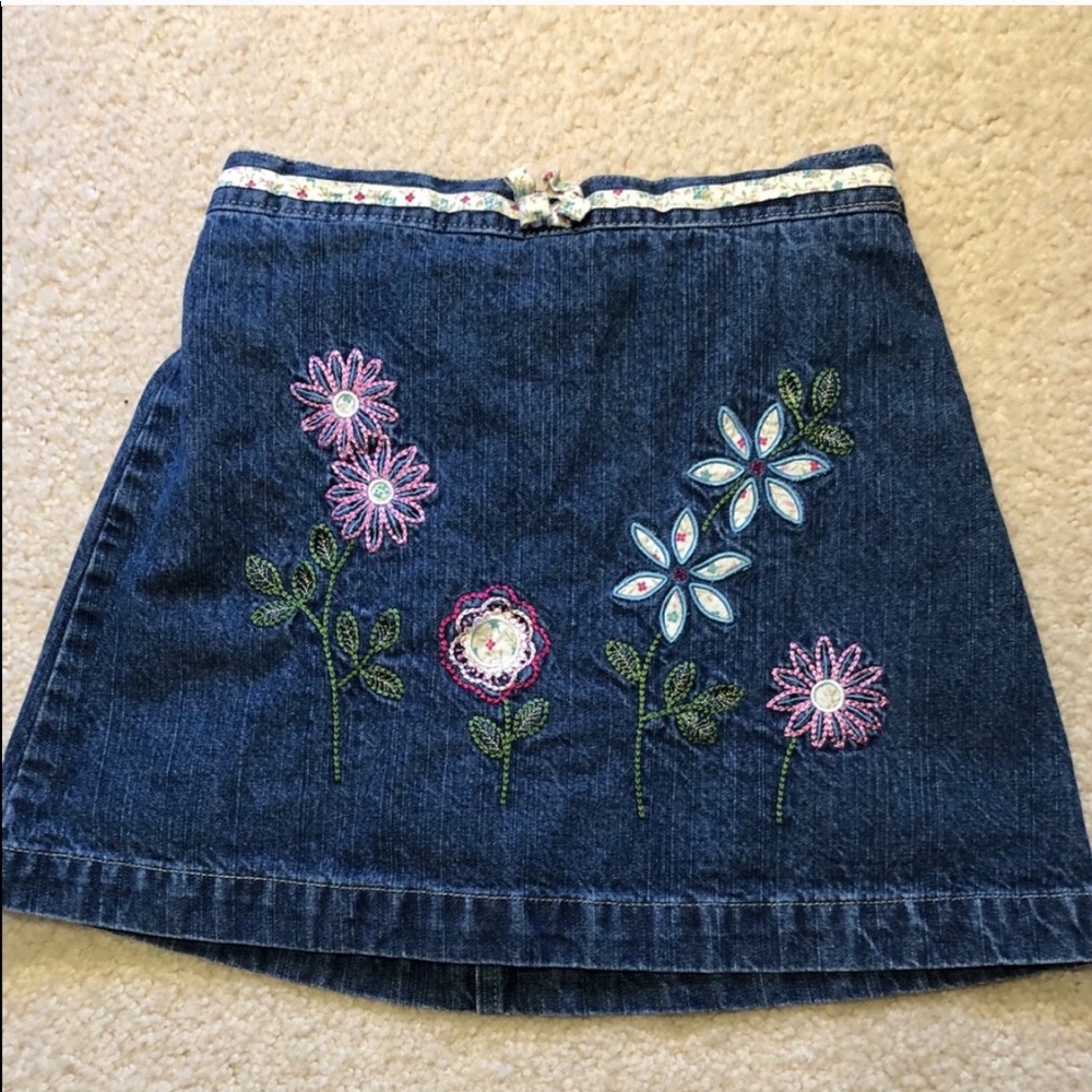EUC lands end denim skirt